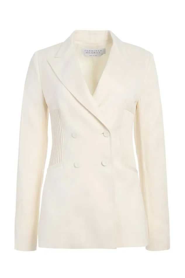 Gabriela Hearst Blazers and Vests Women Brett Blazer In Ivory Textured Linen