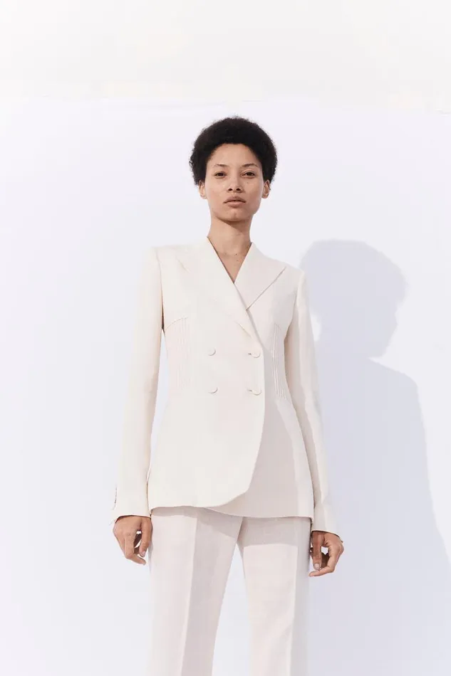 Gabriela Hearst Blazers and Vests Women Brett Blazer In Ivory Textured Linen