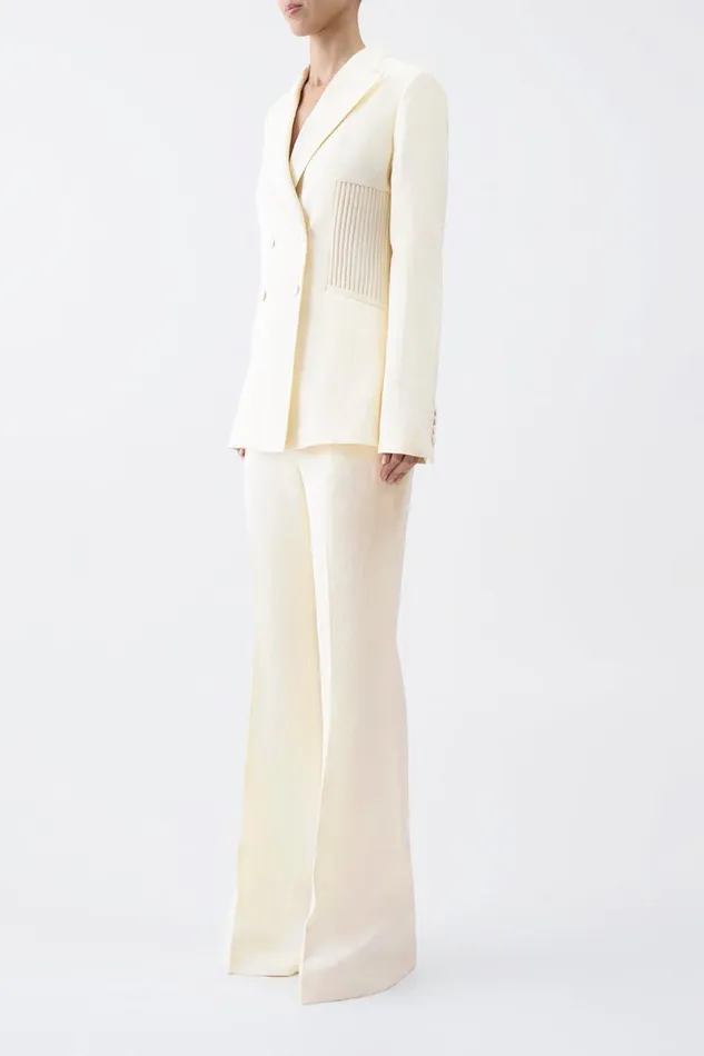 Gabriela Hearst Blazers and Vests Women Brett Blazer In Ivory Textured Linen