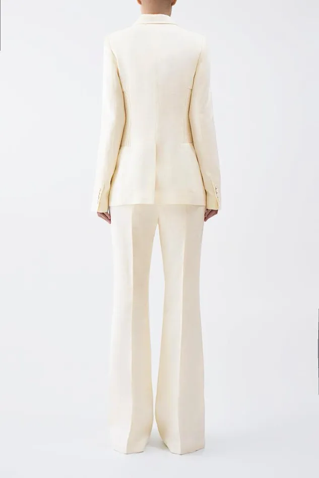 Gabriela Hearst Blazers and Vests Women Brett Blazer In Ivory Textured Linen