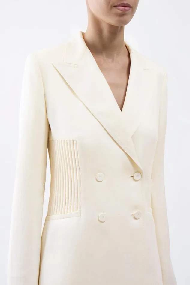 Gabriela Hearst Blazers and Vests Women Brett Blazer In Ivory Textured Linen