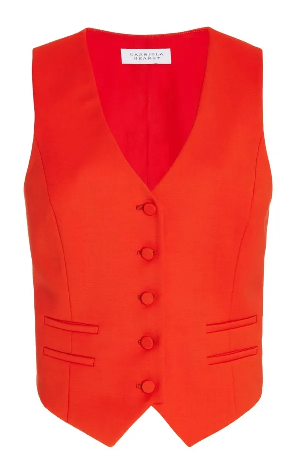 Gabriela Hearst Blazers and Vests Women Coleridge Vest In Tonic Orange Sportswear Wool Gabriela Hearst Blazers and Vests Women Coleridge Vest In Tonic Orange Sportswear Wool
