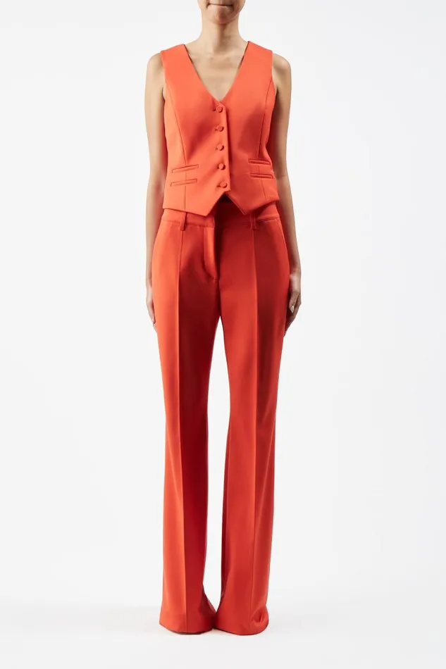 Gabriela Hearst Blazers and Vests Women Coleridge Vest In Tonic Orange Sportswear Wool