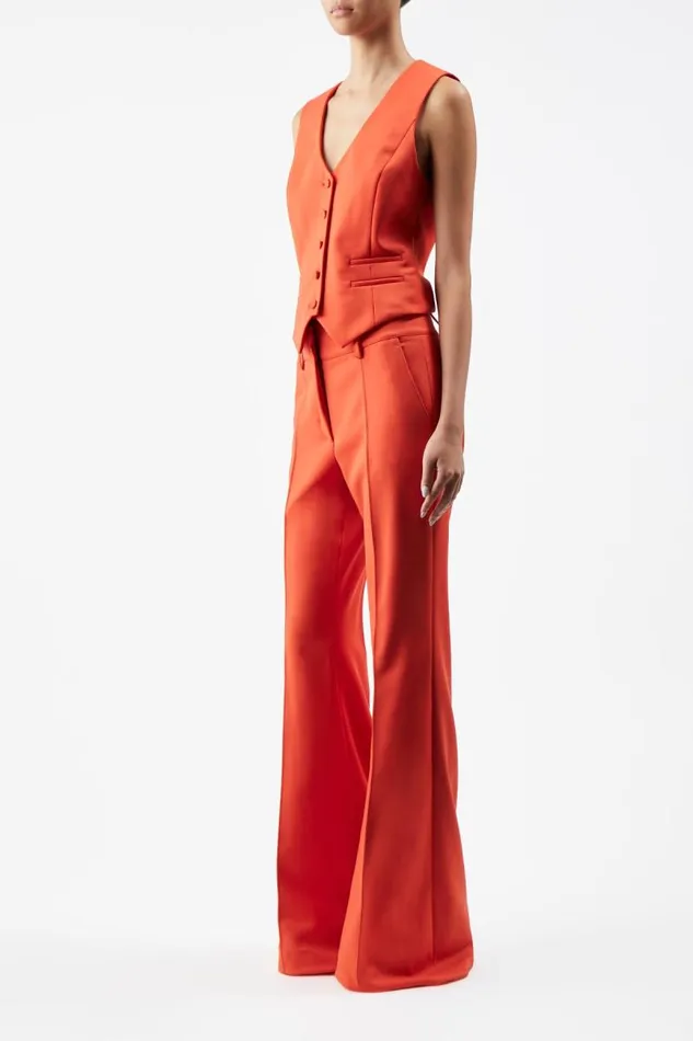 Gabriela Hearst Blazers and Vests Women Coleridge Vest In Tonic Orange Sportswear Wool