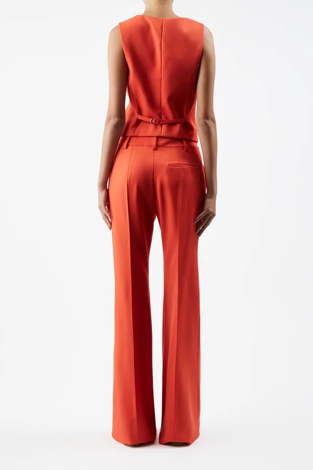 Gabriela Hearst Blazers and Vests Women Coleridge Vest In Tonic Orange Sportswear Wool
