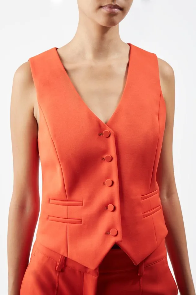 Gabriela Hearst Blazers and Vests Women Coleridge Vest In Tonic Orange Sportswear Wool