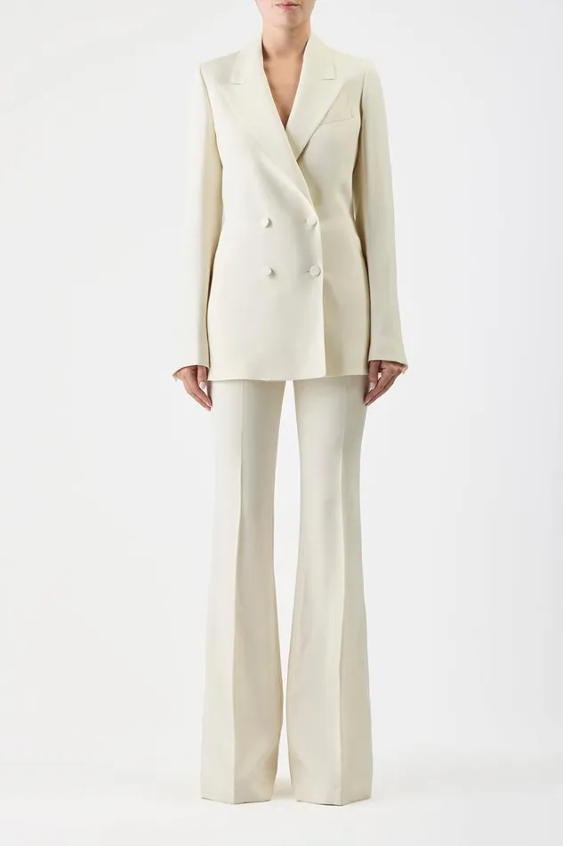 Gabriela Hearst Blazers and Vests Women Damus Blazer In Ivory Silk Wool Cady