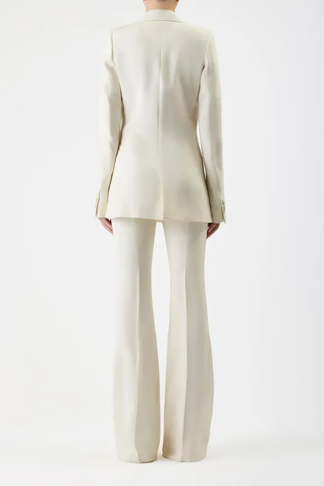 Gabriela Hearst Blazers and Vests Women Damus Blazer In Ivory Silk Wool Cady