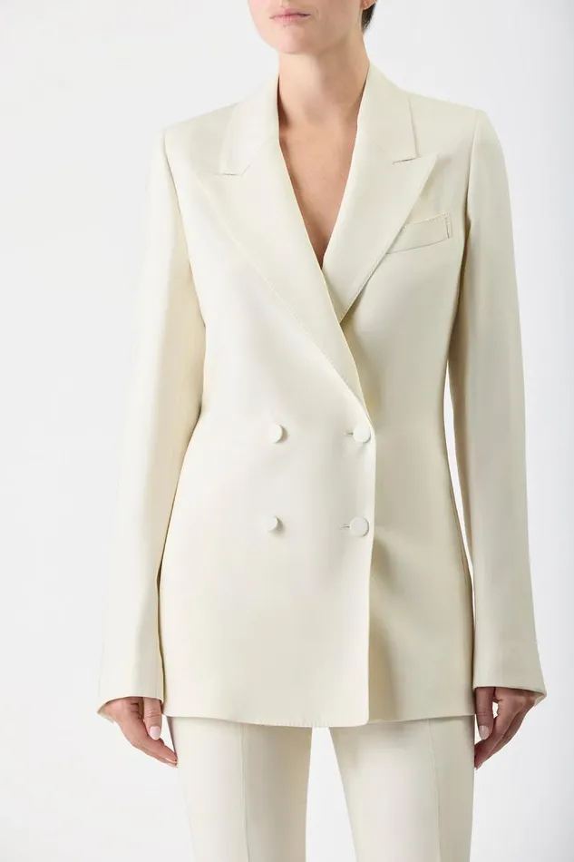Gabriela Hearst Blazers and Vests Women Damus Blazer In Ivory Silk Wool Cady