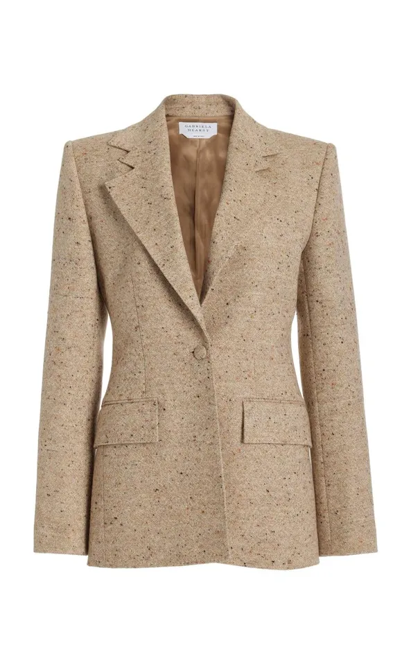 Gabriela Hearst Blazers and Vests Women Delmas Blazer In Oatmeal Multi Cashmere Virgin Wool Gabriela Hearst Blazers and Vests Women Delmas Blazer In Oatmeal Multi Cashmere Virgin Wool