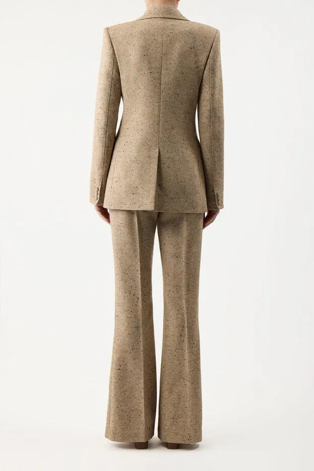 Gabriela Hearst Blazers and Vests Women Delmas Blazer In Oatmeal Multi Cashmere Virgin Wool