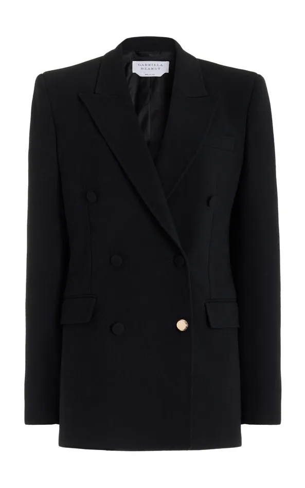Gabriela Hearst Blazers and Vests Women Gavin Blazer In Black Virgin Wool Crepe Gabriela Hearst Blazers and Vests Women Gavin Blazer In Black Virgin Wool Crepe