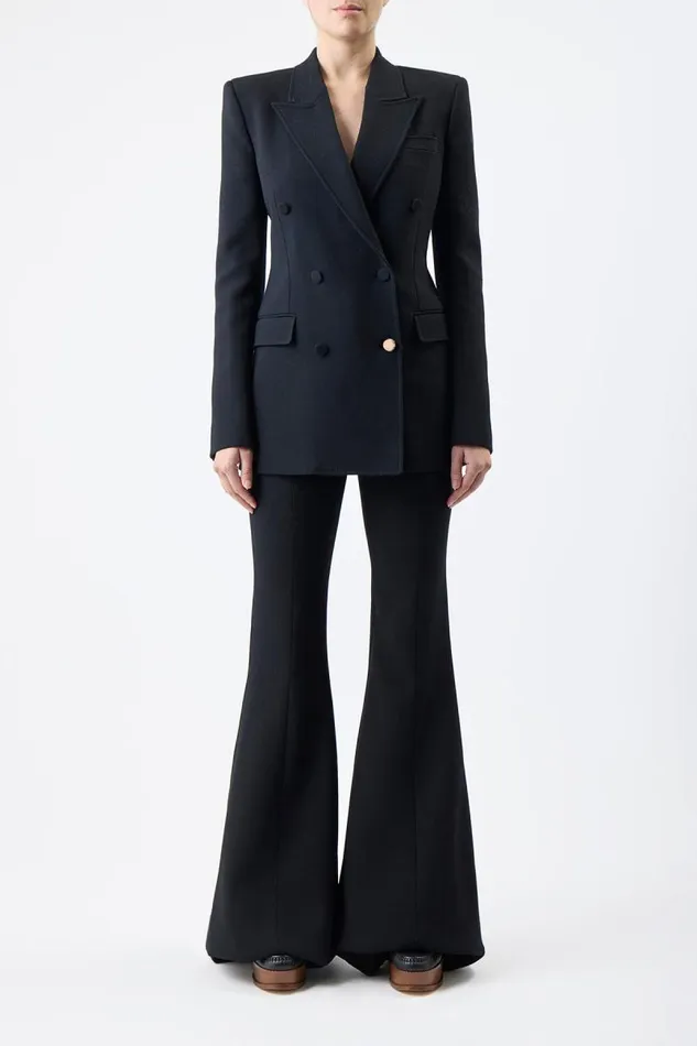Gabriela Hearst Blazers and Vests Women Gavin Blazer In Black Virgin Wool Crepe