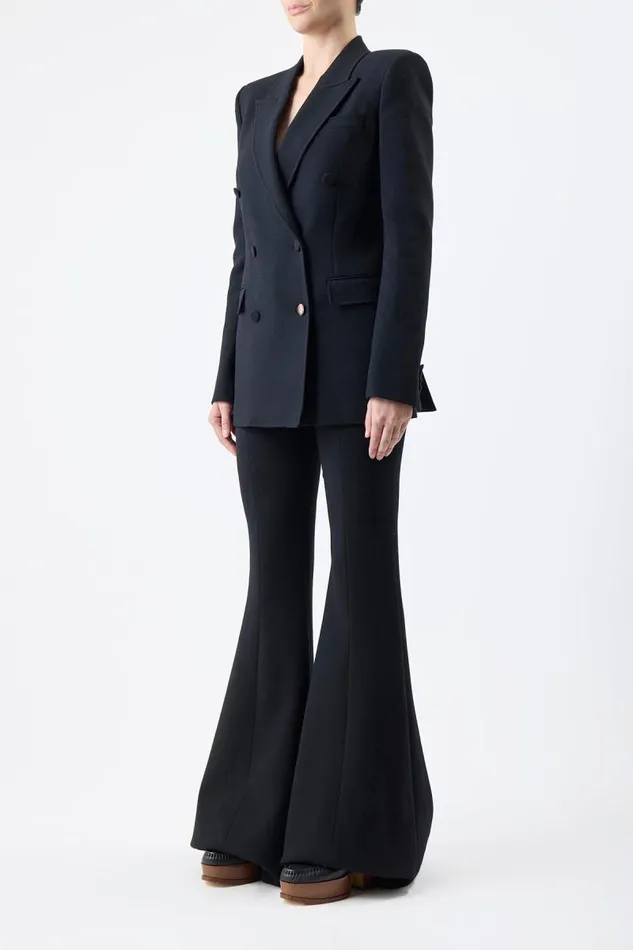 Gabriela Hearst Blazers and Vests Women Gavin Blazer In Black Virgin Wool Crepe