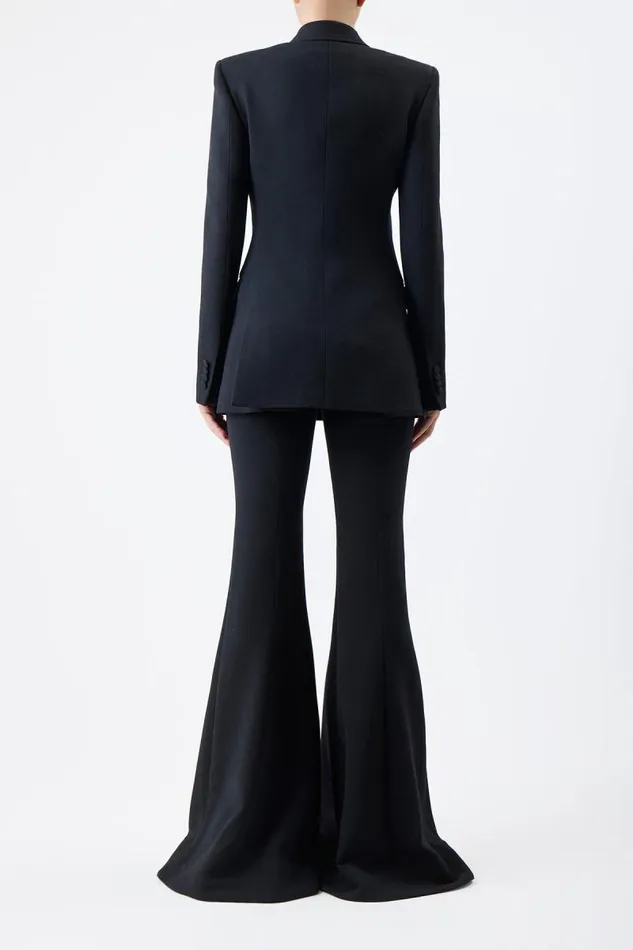 Gabriela Hearst Blazers and Vests Women Gavin Blazer In Black Virgin Wool Crepe