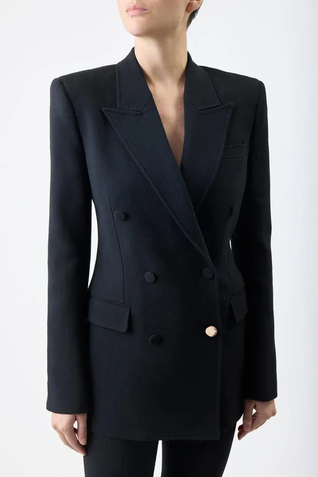Gabriela Hearst Blazers and Vests Women Gavin Blazer In Black Virgin Wool Crepe