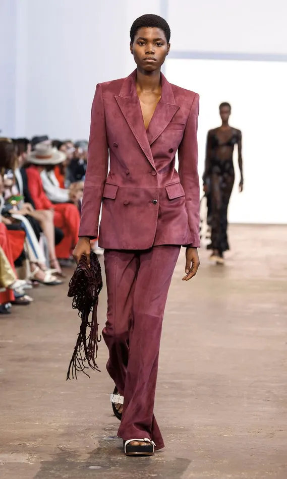 Gabriela Hearst Blazers and Vests Women Gavin Blazer In Deep Bordeaux Suede