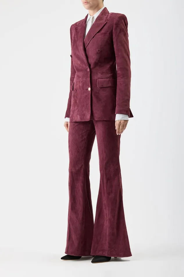 Gabriela Hearst Blazers and Vests Women Gavin Blazer In Deep Bordeaux Suede