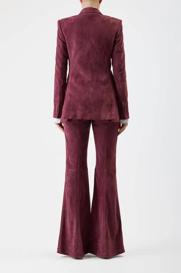 Gabriela Hearst Blazers and Vests Women Gavin Blazer In Deep Bordeaux Suede