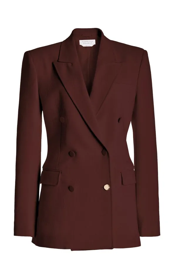 Gabriela Hearst Blazers and Vests Women Gavin Blazer In Deep Bordeaux Virgin Wool Crepe Gabriela Hearst Blazers and Vests Women Gavin Blazer In Deep Bordeaux Virgin Wool Crepe