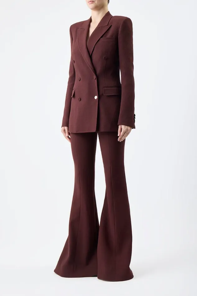 Gabriela Hearst Blazers and Vests Women Gavin Blazer In Deep Bordeaux Virgin Wool Crepe