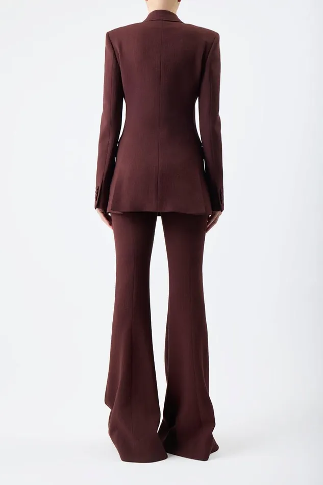 Gabriela Hearst Blazers and Vests Women Gavin Blazer In Deep Bordeaux Virgin Wool Crepe