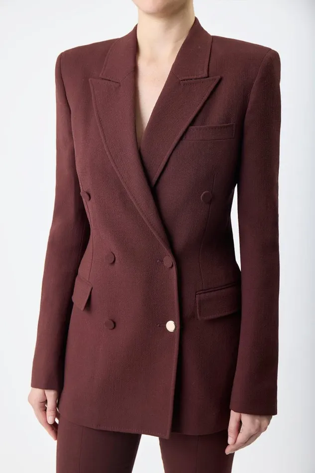 Gabriela Hearst Blazers and Vests Women Gavin Blazer In Deep Bordeaux Virgin Wool Crepe