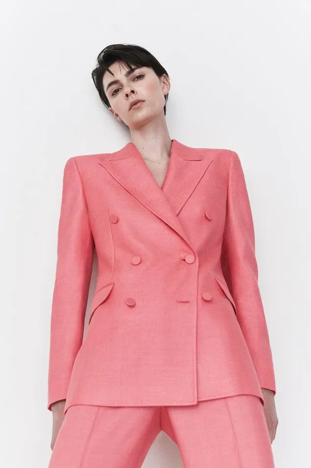 Gabriela Hearst Blazers and Vests Women Gavin Blazer In Watermelon Silk Virgin Wool