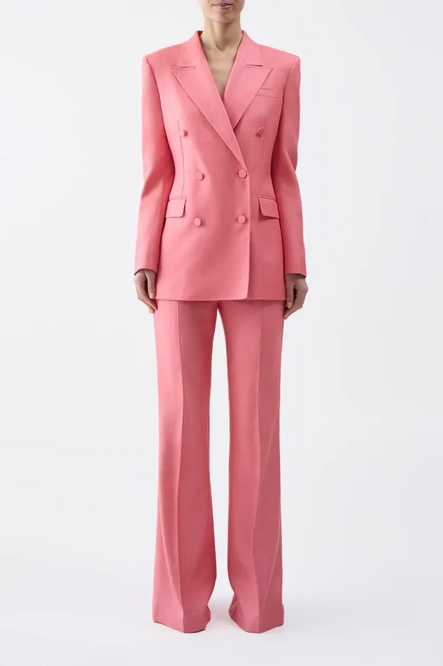 Gabriela Hearst Blazers and Vests Women Gavin Blazer In Watermelon Silk Virgin Wool