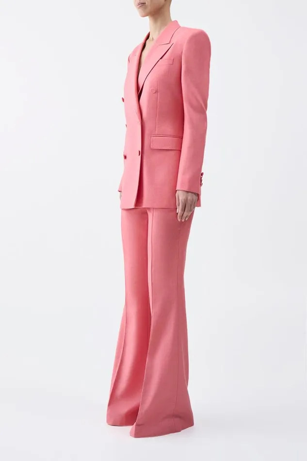 Gabriela Hearst Blazers and Vests Women Gavin Blazer In Watermelon Silk Virgin Wool
