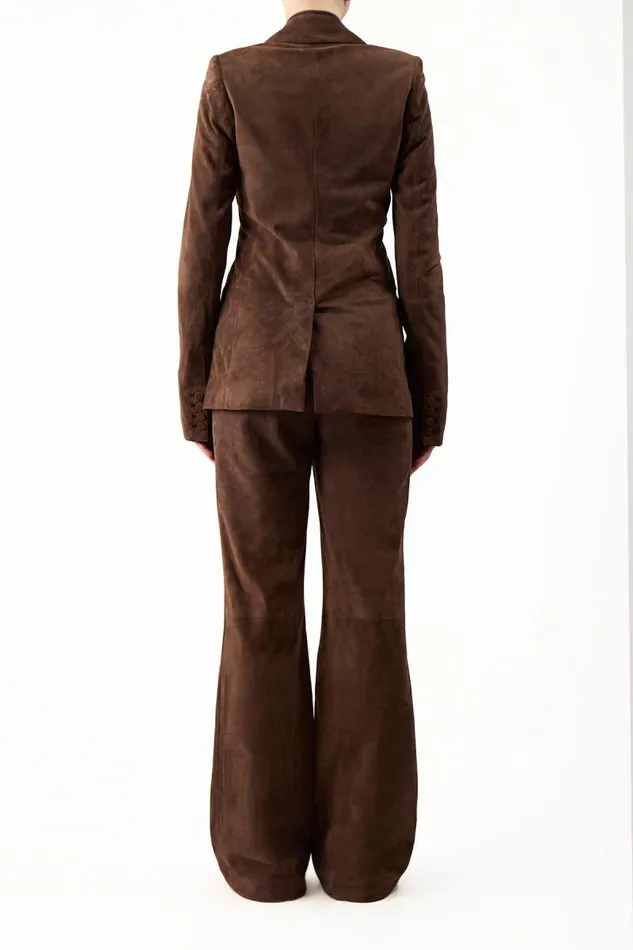 Gabriela Hearst Blazers and Vests Women Leiva Blazer In Chocolate Suede