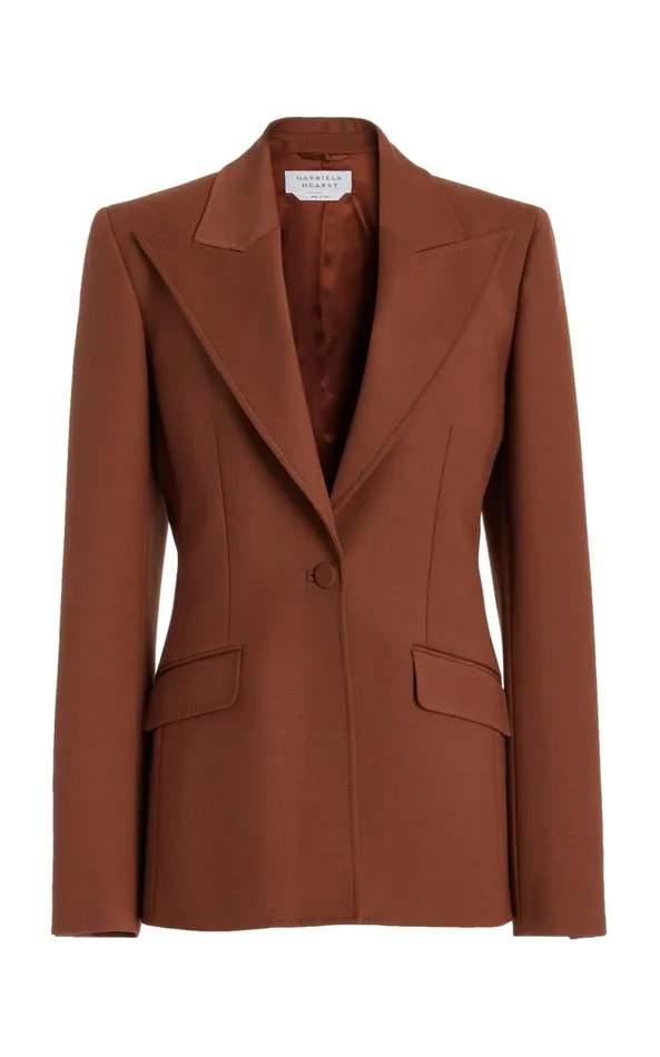 Gabriela Hearst Blazers and Vests Women Leiva Blazer In Cognac Sportswear Wool Gabriela Hearst Blazers and Vests Women Leiva Blazer In Cognac Sportswear Wool