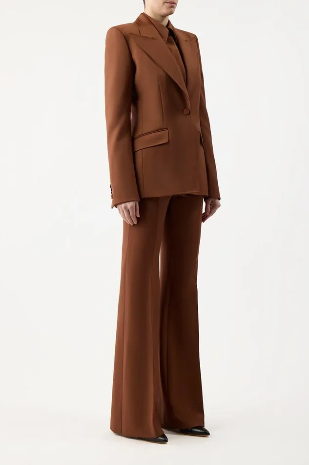 Gabriela Hearst Blazers and Vests Women Leiva Blazer In Cognac Sportswear Wool