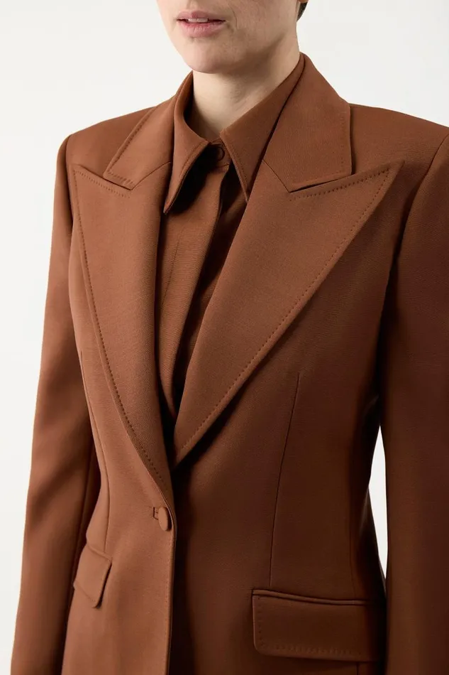 Gabriela Hearst Blazers and Vests Women Leiva Blazer In Cognac Sportswear Wool