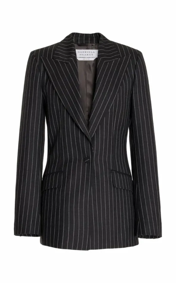 Gabriela Hearst Blazers and Vests Women Leiva Blazer In Grey Pinstripe Wool
