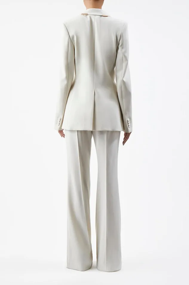 Gabriela Hearst Blazers and Vests Women Leiva Blazer In Ivory Sportswear Wool With Gold Bars