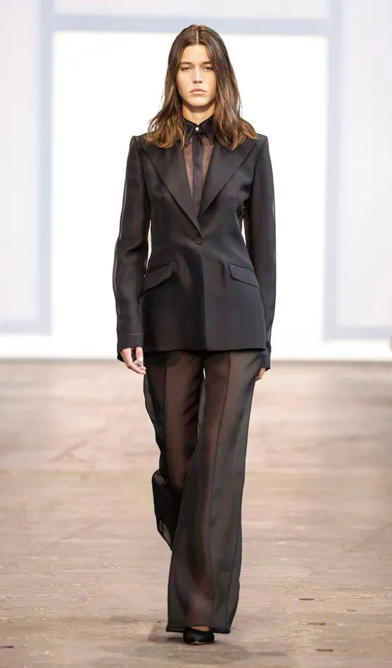 Gabriela Hearst Blazers and Vests Women Leiva Sheer Blazer In Black Silk Organza