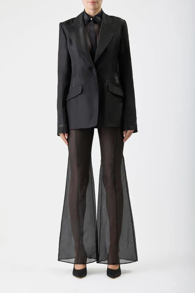 Gabriela Hearst Blazers and Vests Women Leiva Sheer Blazer In Black Silk Organza