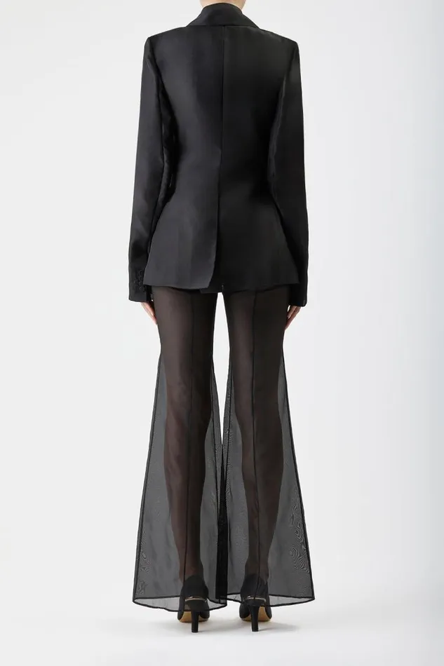 Gabriela Hearst Blazers and Vests Women Leiva Sheer Blazer In Black Silk Organza