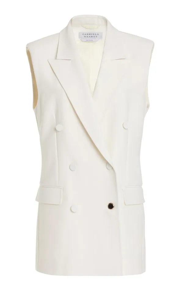 Gabriela Hearst Blazers and Vests Women Mayte Vest In Ivory Silk Wool Cady