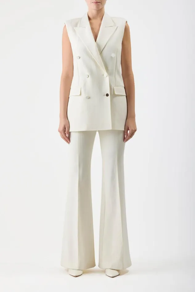 Gabriela Hearst Blazers and Vests Women Mayte Vest In Ivory Silk Wool Cady