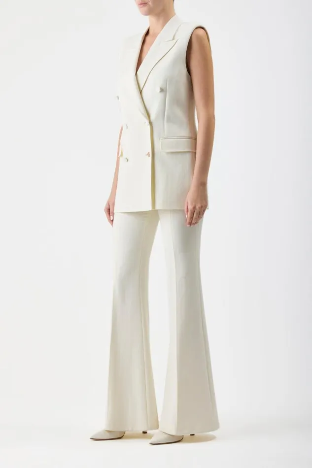 Gabriela Hearst Blazers and Vests Women Mayte Vest In Ivory Silk Wool Cady