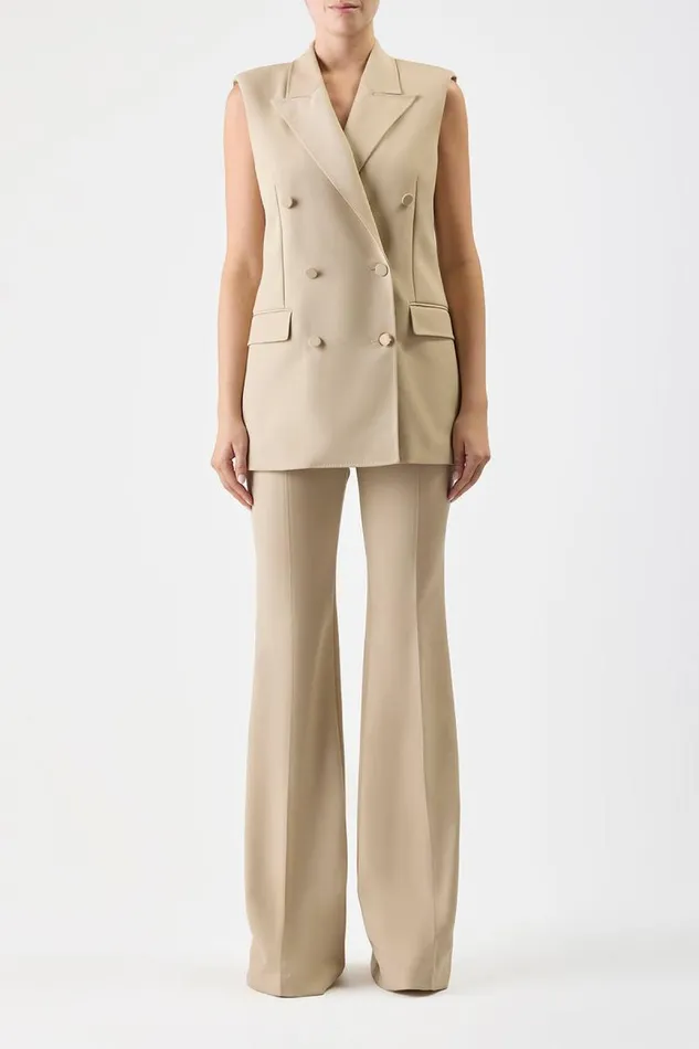 Gabriela Hearst Blazers and Vests Women Mayte Vest In Khaki Sportswear Wool