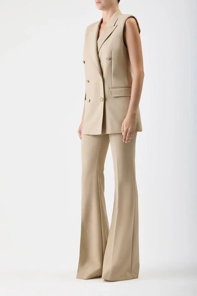 Gabriela Hearst Blazers and Vests Women Mayte Vest In Khaki Sportswear Wool