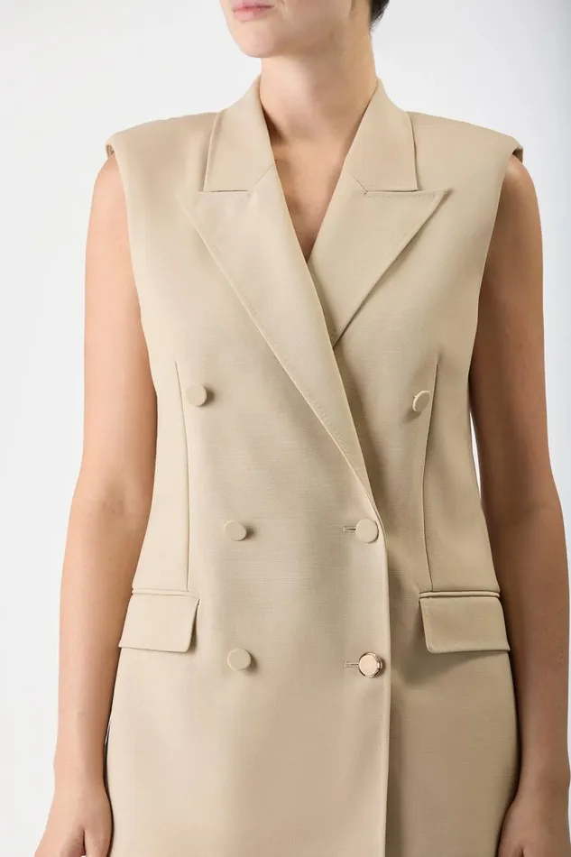 Gabriela Hearst Blazers and Vests Women Mayte Vest In Khaki Sportswear Wool