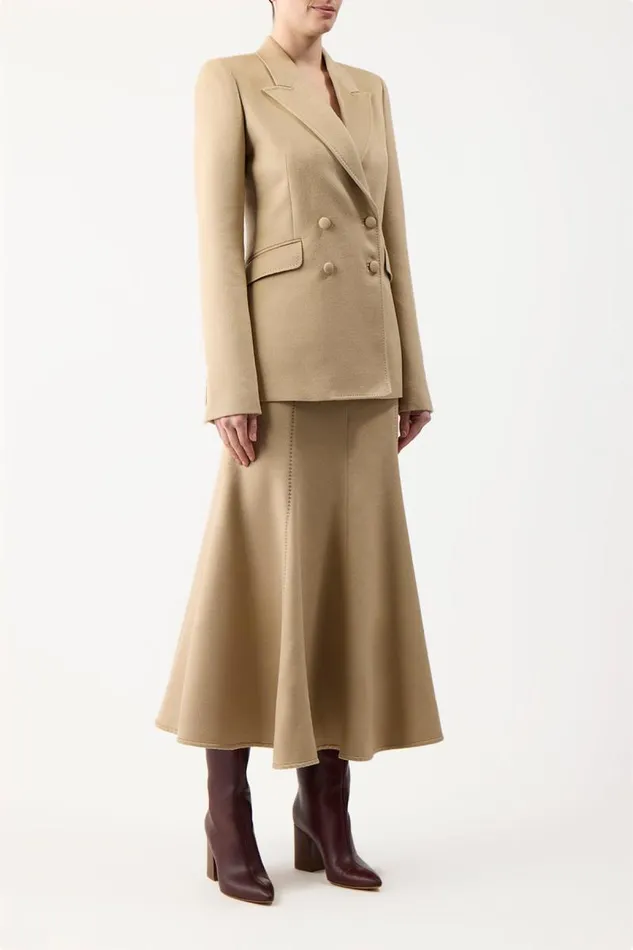Gabriela Hearst Blazers and Vests Women Stephanie Blazer In Camel Winter Silk