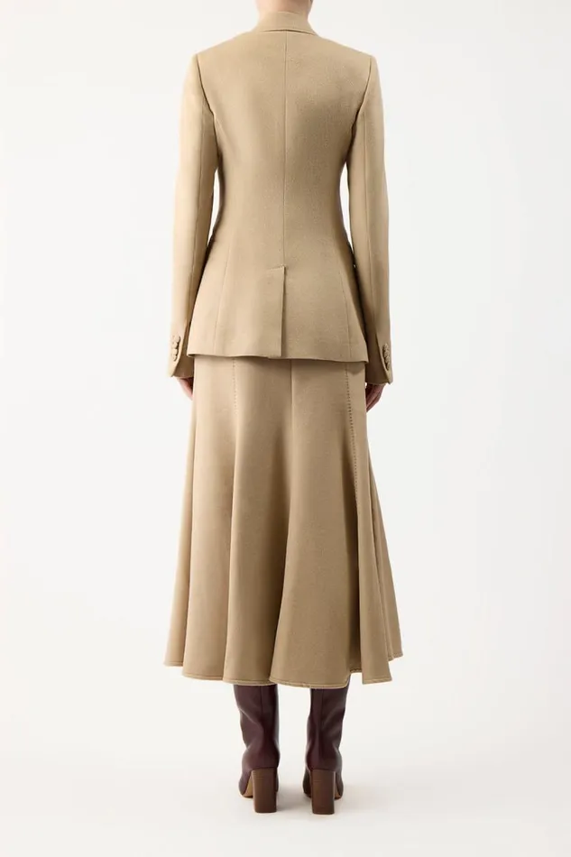 Gabriela Hearst Blazers and Vests Women Stephanie Blazer In Camel Winter Silk