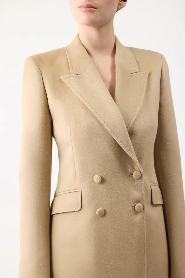 Gabriela Hearst Blazers and Vests Women Stephanie Blazer In Camel Winter Silk
