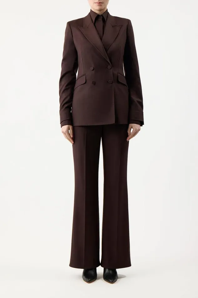 Gabriela Hearst Blazers and Vests Women Stephanie Blazer In Chocolate Superfine Wool