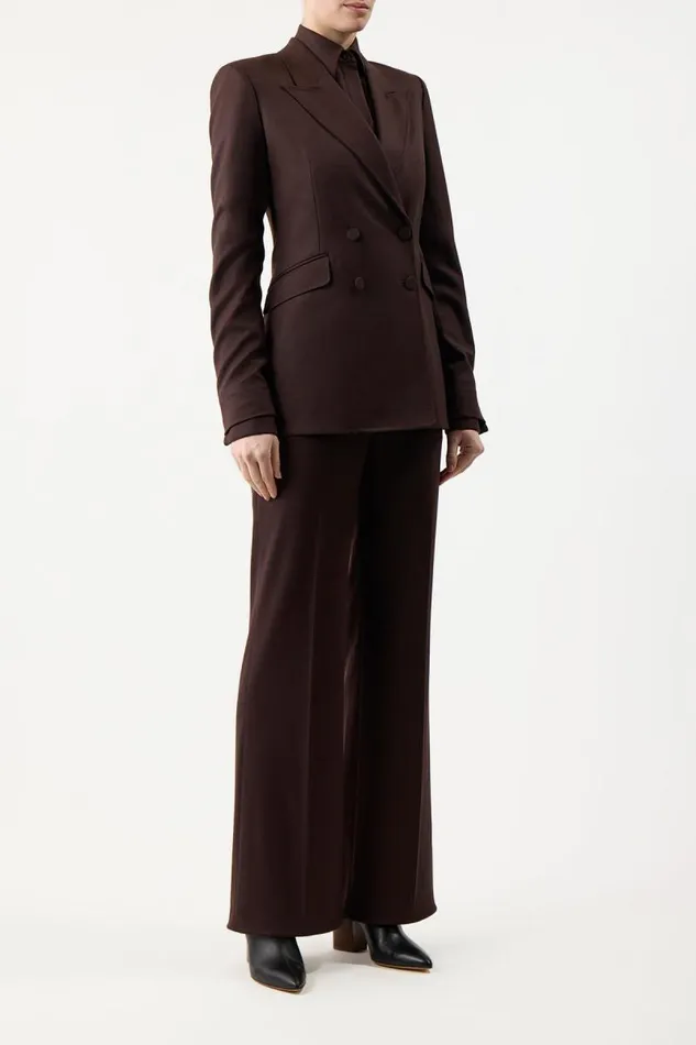 Gabriela Hearst Blazers and Vests Women Stephanie Blazer In Chocolate Superfine Wool